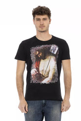 Trussardi Action Black Cotton Men T-Shirt -   -  Trussardi Action.